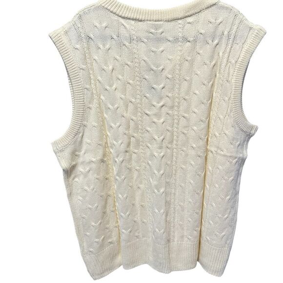 NWT LulaRoe Women’s “Nadia” Cream Cable Knit V Neck Sweater Vest - Size XL - Picture 3 of 7